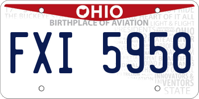 OH license plate FXI5958