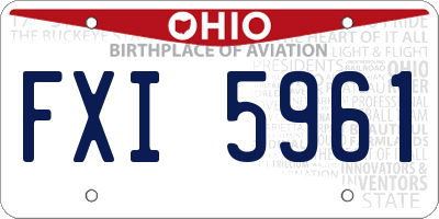 OH license plate FXI5961