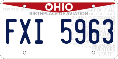 OH license plate FXI5963