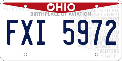 OH license plate FXI5972
