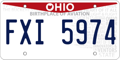 OH license plate FXI5974