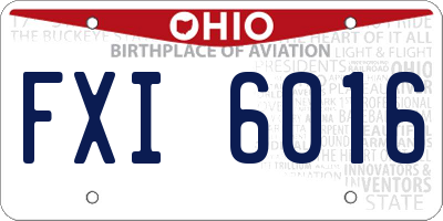 OH license plate FXI6016
