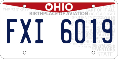 OH license plate FXI6019