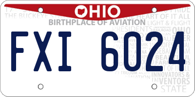 OH license plate FXI6024