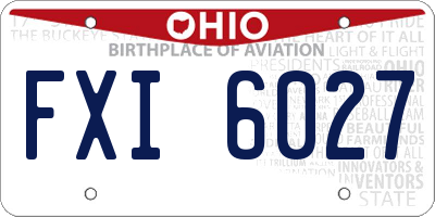 OH license plate FXI6027