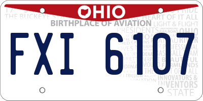 OH license plate FXI6107