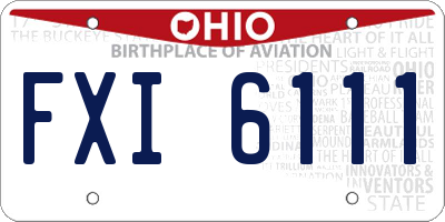 OH license plate FXI6111