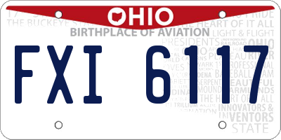 OH license plate FXI6117