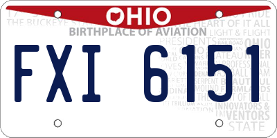 OH license plate FXI6151
