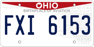 OH license plate FXI6153
