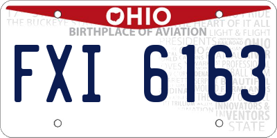 OH license plate FXI6163