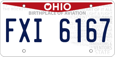 OH license plate FXI6167
