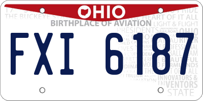 OH license plate FXI6187
