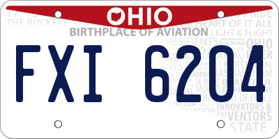 OH license plate FXI6204