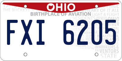 OH license plate FXI6205