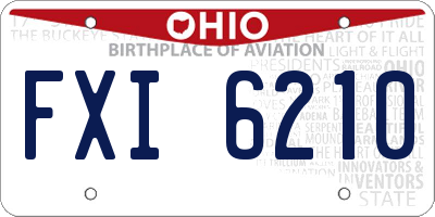 OH license plate FXI6210