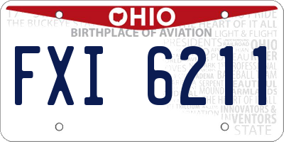 OH license plate FXI6211