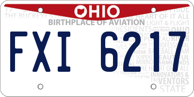 OH license plate FXI6217