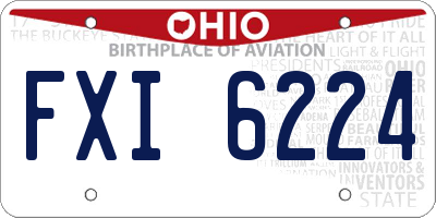OH license plate FXI6224