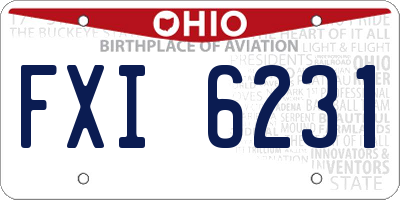 OH license plate FXI6231