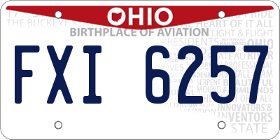 OH license plate FXI6257