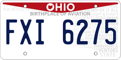 OH license plate FXI6275