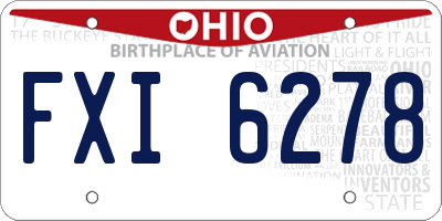 OH license plate FXI6278