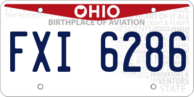 OH license plate FXI6286