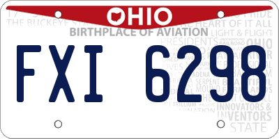 OH license plate FXI6298
