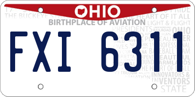 OH license plate FXI6311