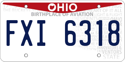 OH license plate FXI6318