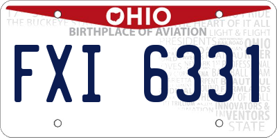 OH license plate FXI6331