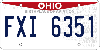 OH license plate FXI6351