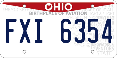 OH license plate FXI6354