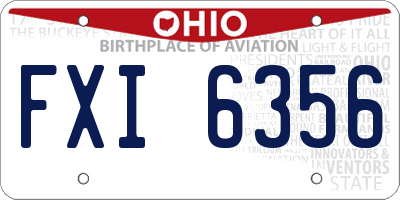 OH license plate FXI6356