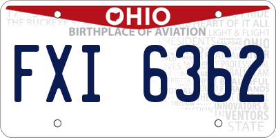 OH license plate FXI6362