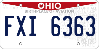 OH license plate FXI6363