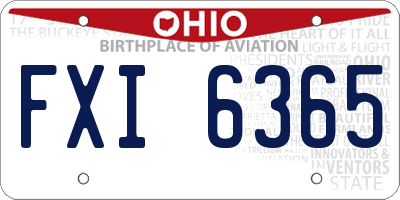 OH license plate FXI6365