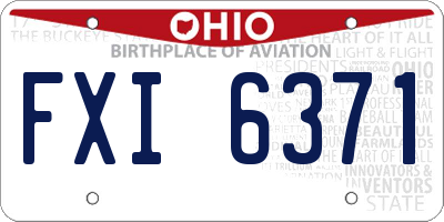 OH license plate FXI6371