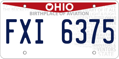 OH license plate FXI6375