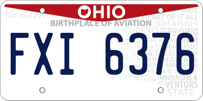 OH license plate FXI6376