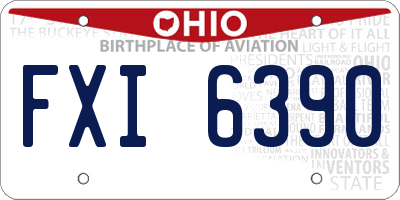 OH license plate FXI6390