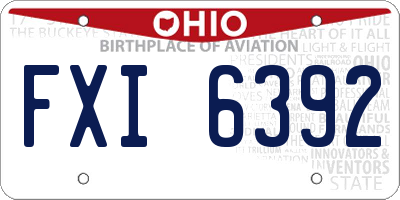OH license plate FXI6392