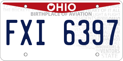 OH license plate FXI6397