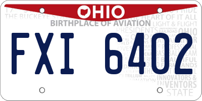 OH license plate FXI6402