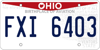 OH license plate FXI6403