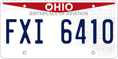 OH license plate FXI6410