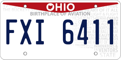 OH license plate FXI6411