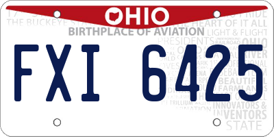 OH license plate FXI6425