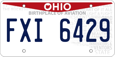 OH license plate FXI6429